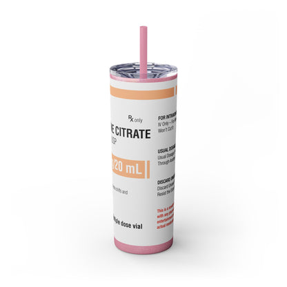 CAFFEINE CITRATE Skinny Tumbler with Straw, 20oz