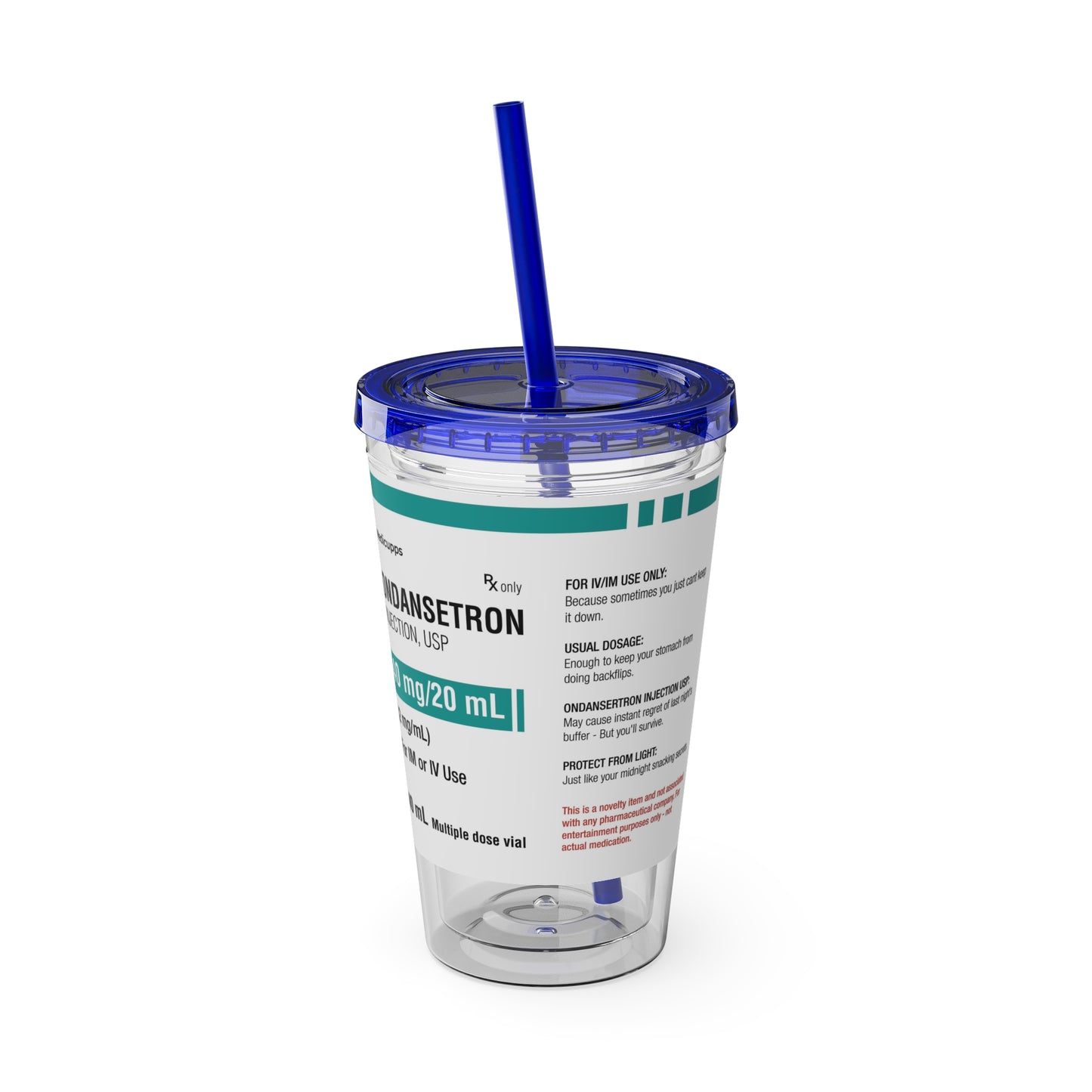 ONDANSETRON Tumbler Cup with Straw, 16oz