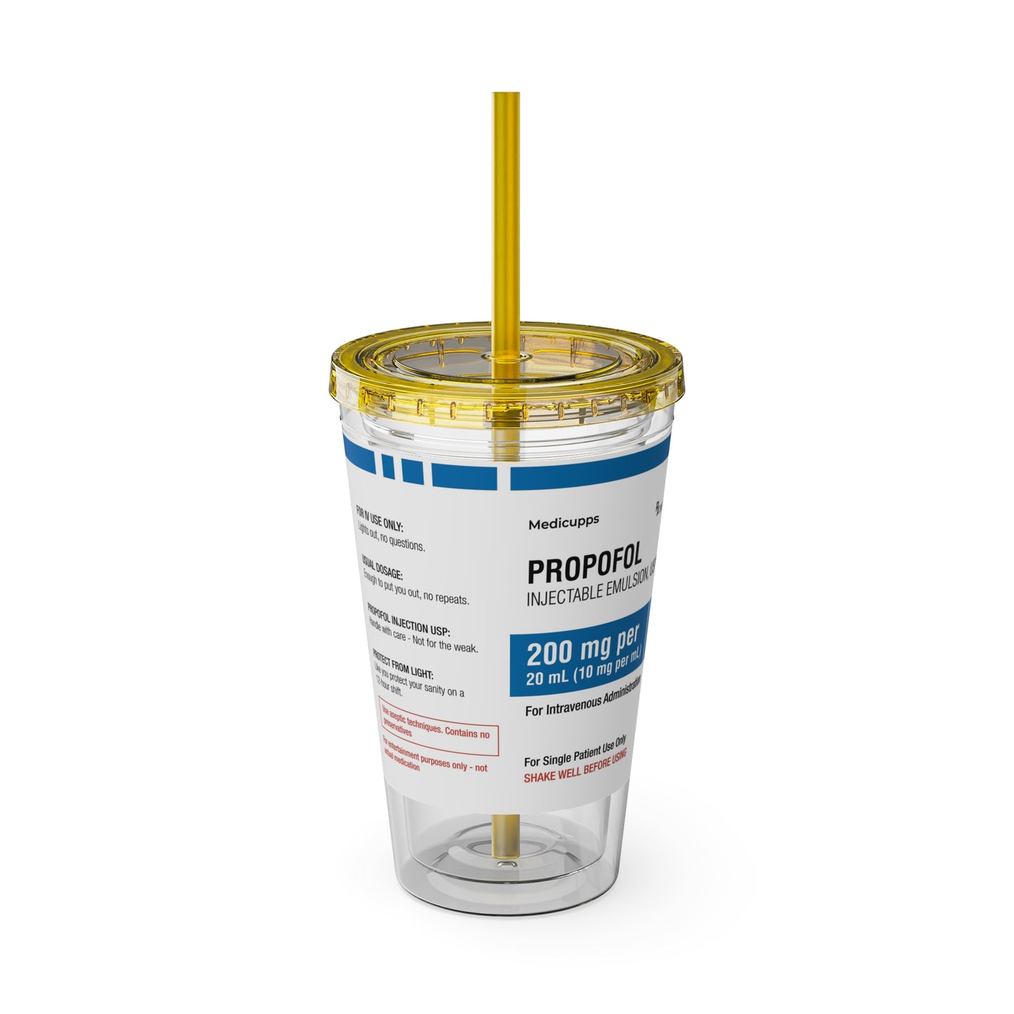 PROPOFOL Tumbler Cup with Straw, 16oz