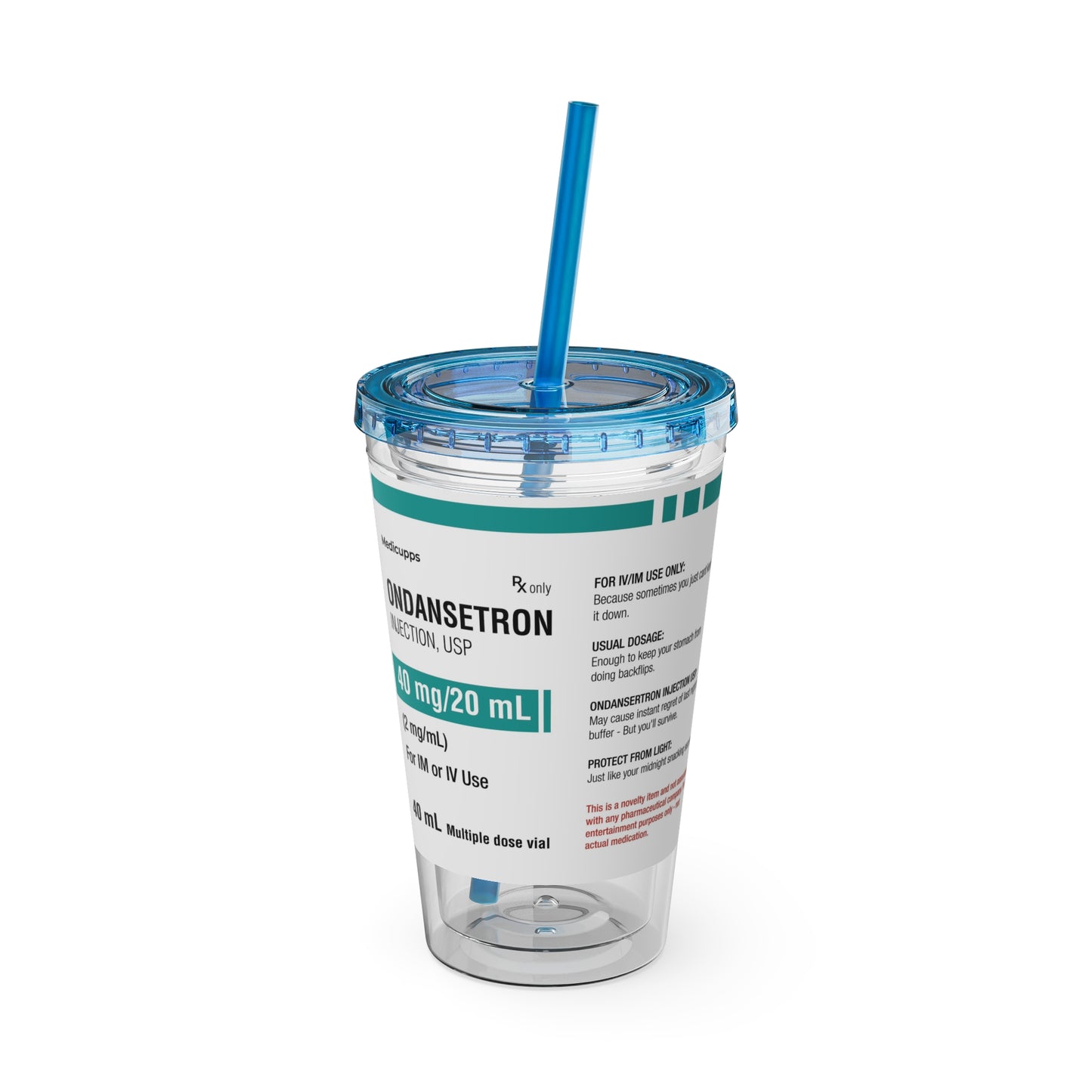 ONDANSETRON Tumbler Cup with Straw, 16oz