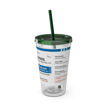 PROPOFOL Tumbler Cup with Straw, 16oz