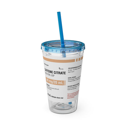 CAFFEINE CITRATETumbler Cup with Straw, 16oz