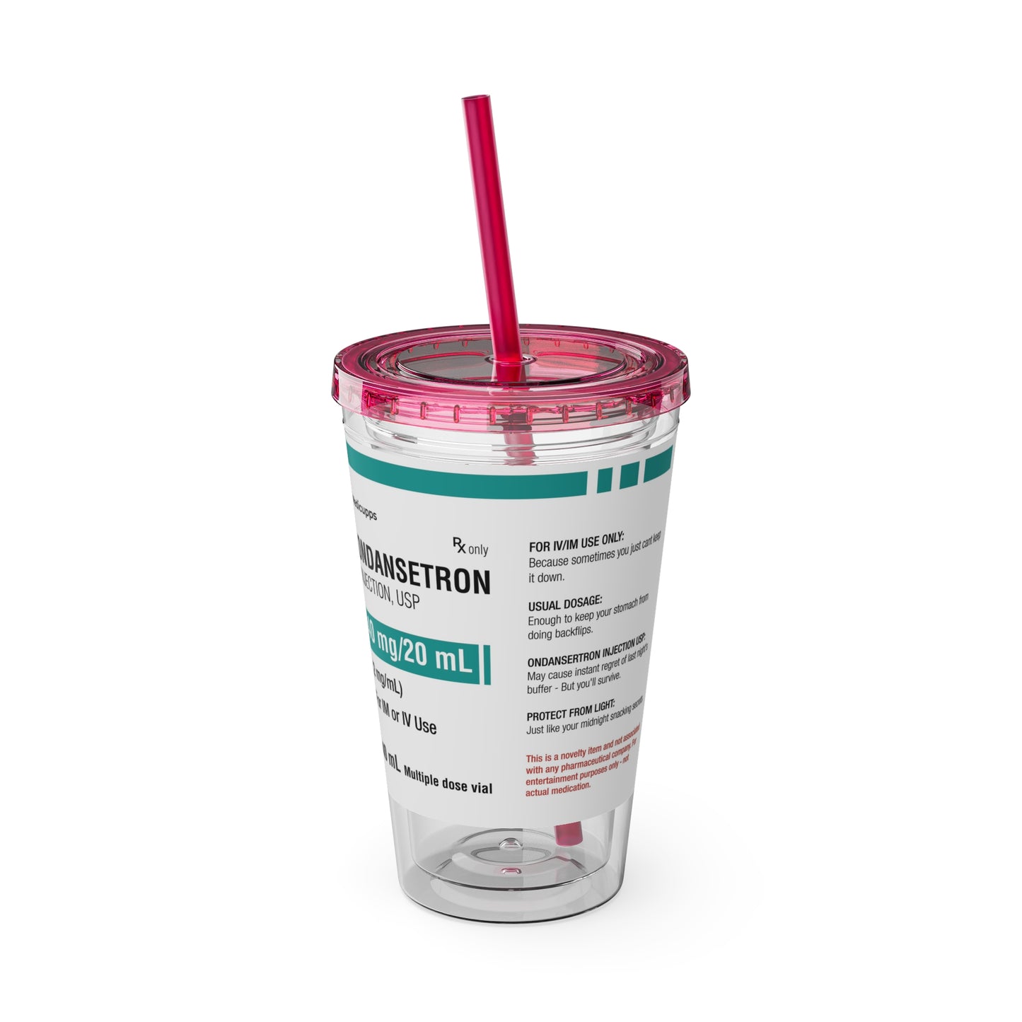 ONDANSETRON Tumbler Cup with Straw, 16oz