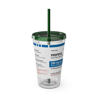 PROPOFOL Tumbler Cup with Straw, 16oz