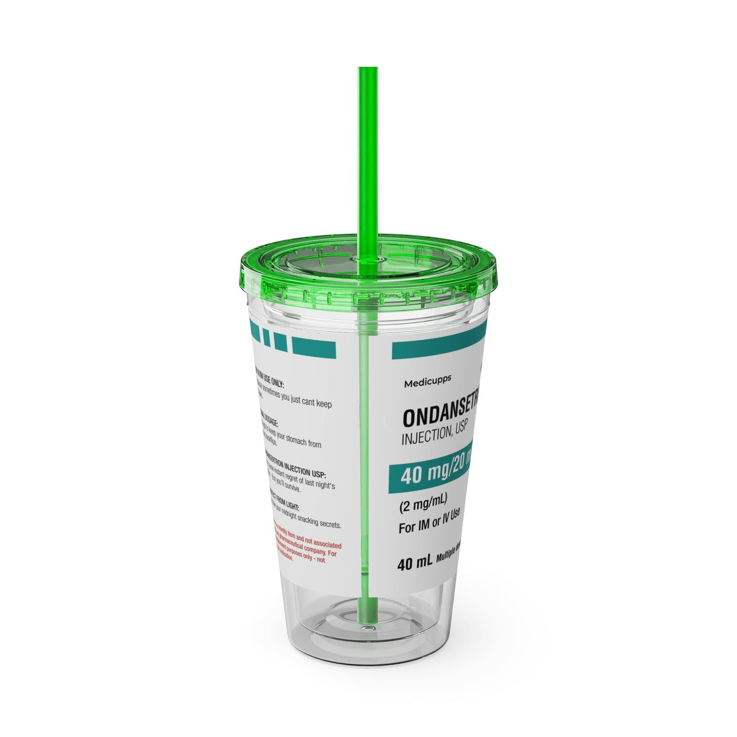 ONDANSETRON Tumbler Cup with Straw, 16oz