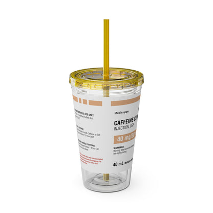 CAFFEINE CITRATETumbler Cup with Straw, 16oz