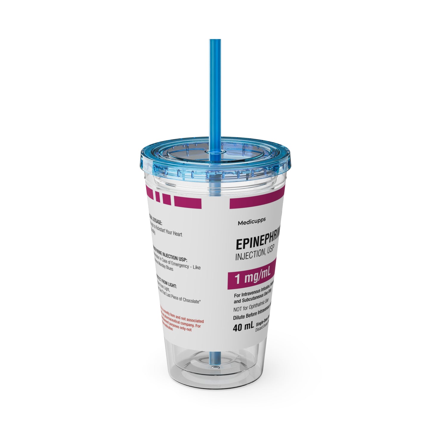 EPINEPHRINE Tumbler with Straw, 16oz