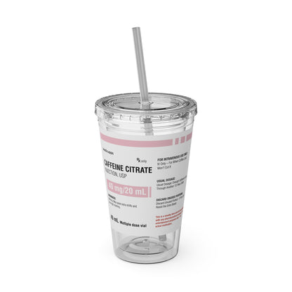 CAFFEINE CITRATETumbler Cup with Straw, 16oz