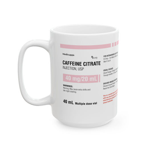 CAFFEINE CITRATE Ceramic Mug, (11oz, 15oz)