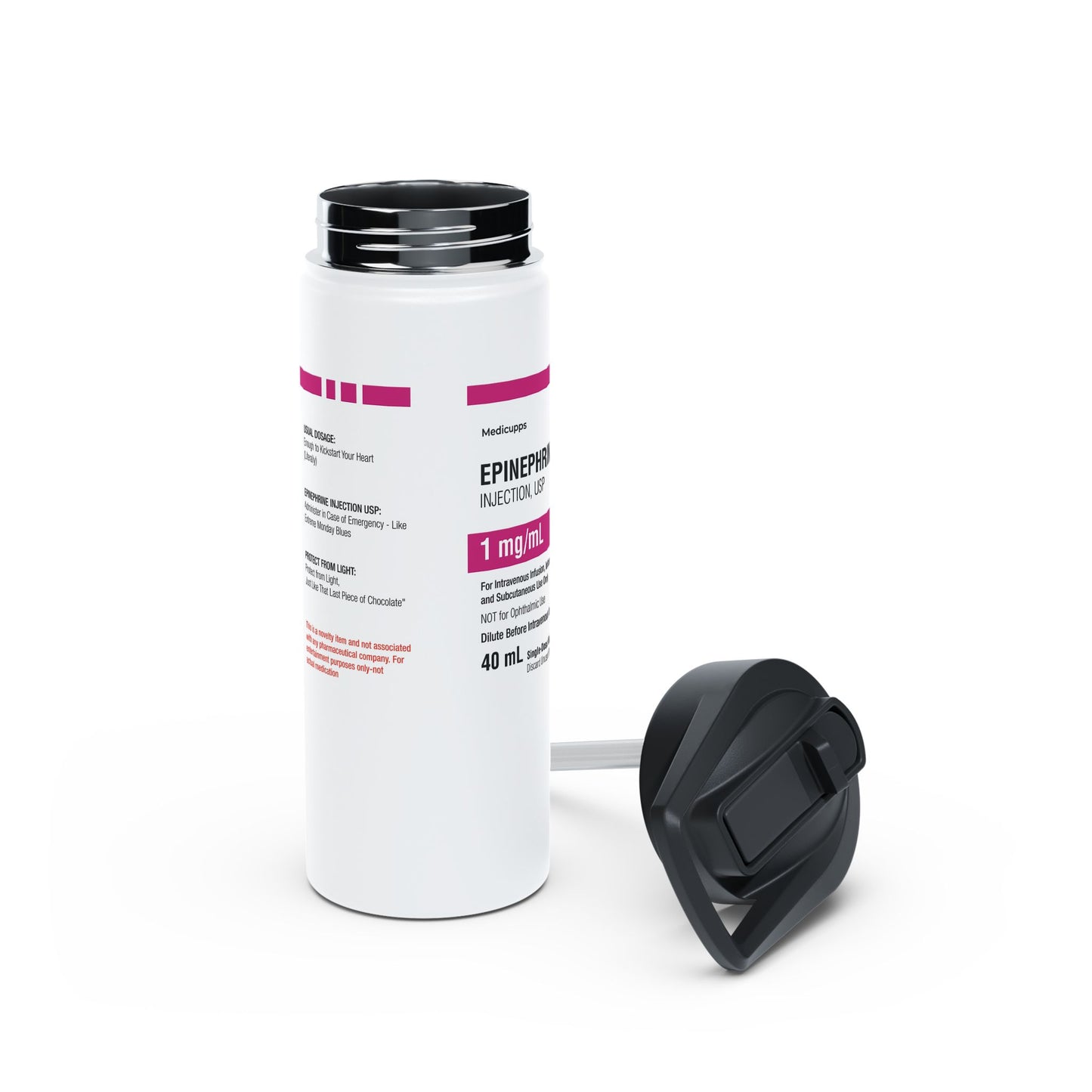 EPINEPHRINE Water Bottle, Standard Lid