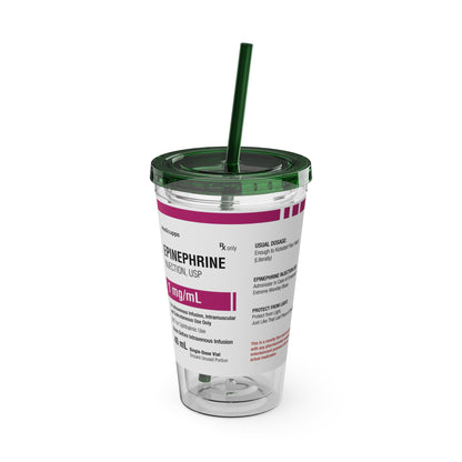 EPINEPHRINE Tumbler with Straw, 16oz