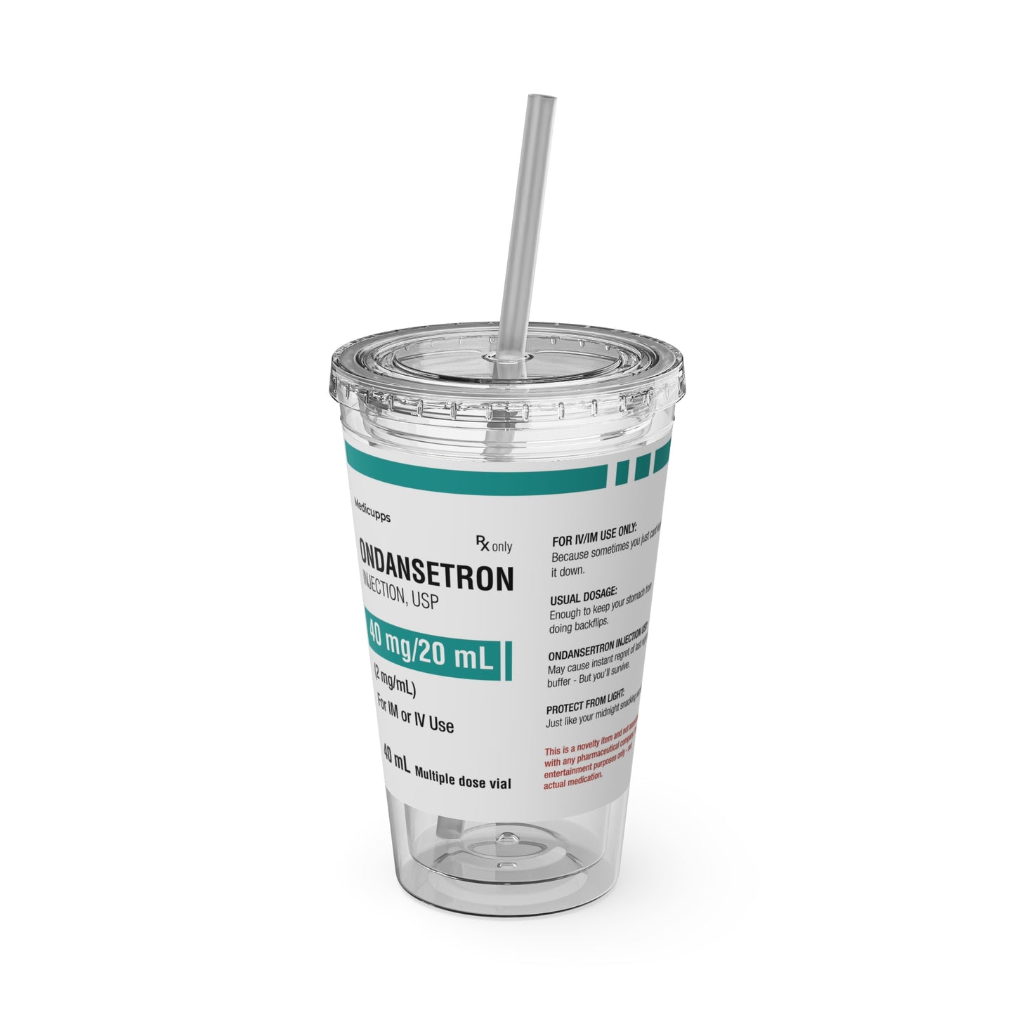 ONDANSETRON Tumbler Cup with Straw, 16oz