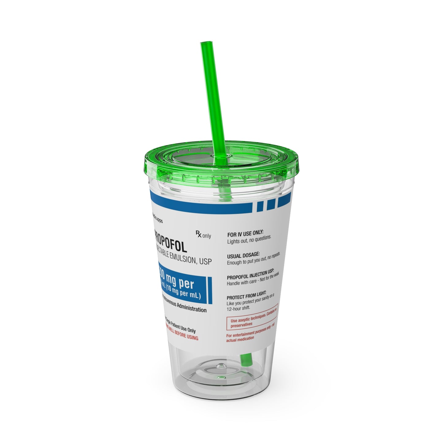 PROPOFOL Tumbler Cup with Straw, 16oz