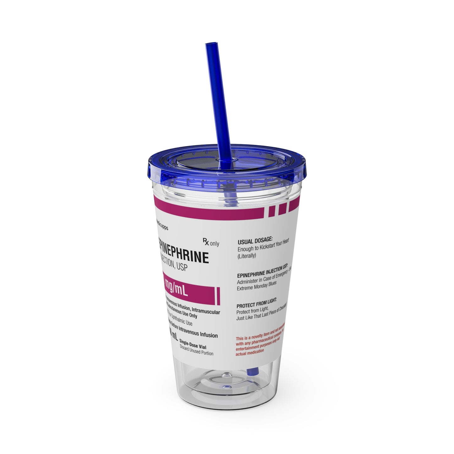 EPINEPHRINE Tumbler with Straw, 16oz