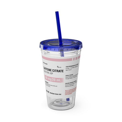 CAFFEINE CITRATETumbler Cup with Straw, 16oz