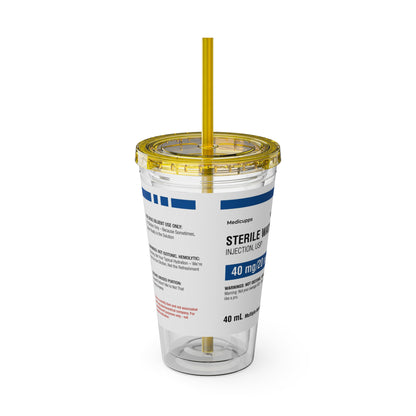 STERILE WATER Tumbler Cup with Straw, 16oz