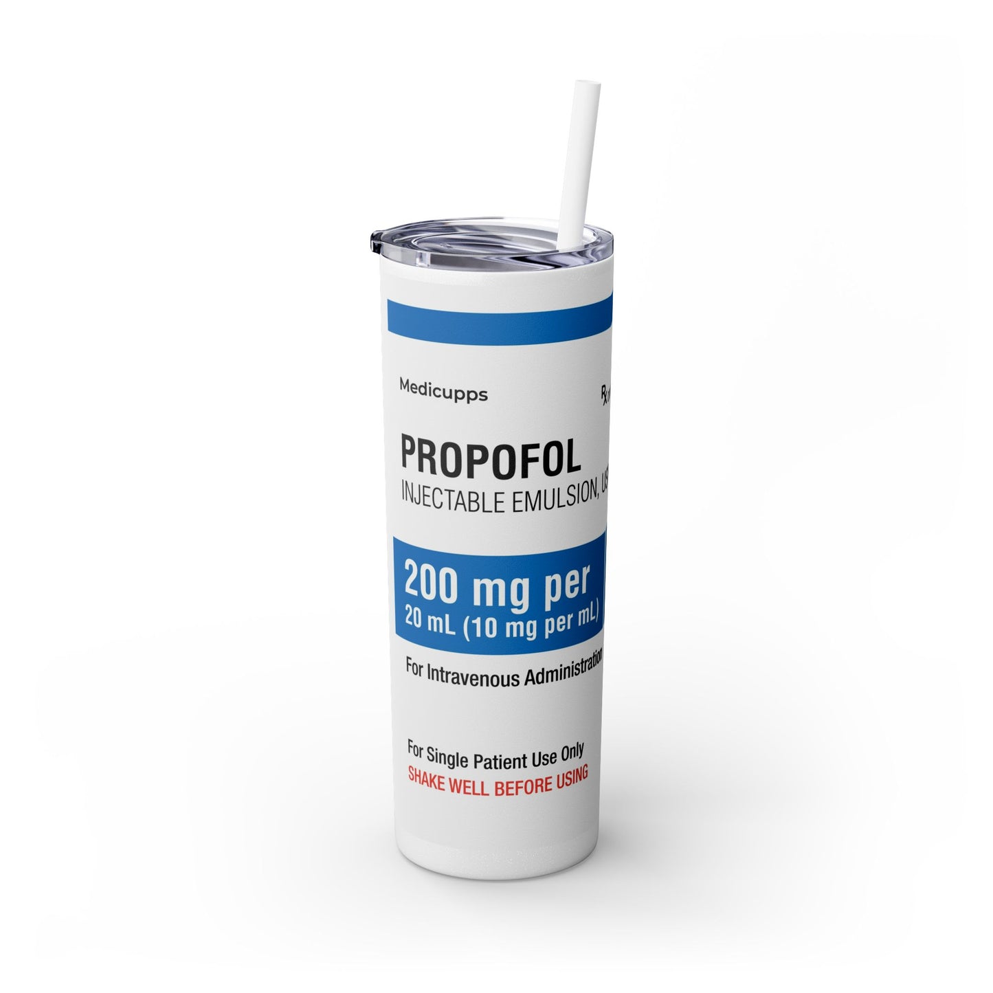 PROPOFOL Skinny Tumbler with Straw, 20oz