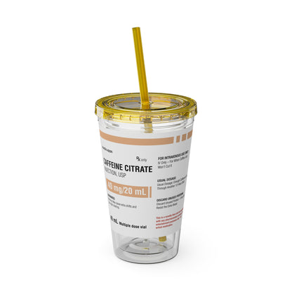 CAFFEINE CITRATETumbler Cup with Straw, 16oz