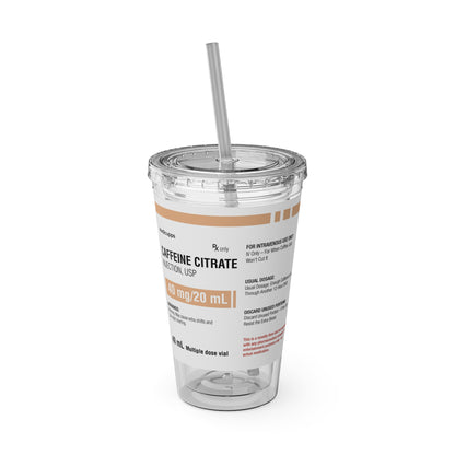 CAFFEINE CITRATETumbler Cup with Straw, 16oz