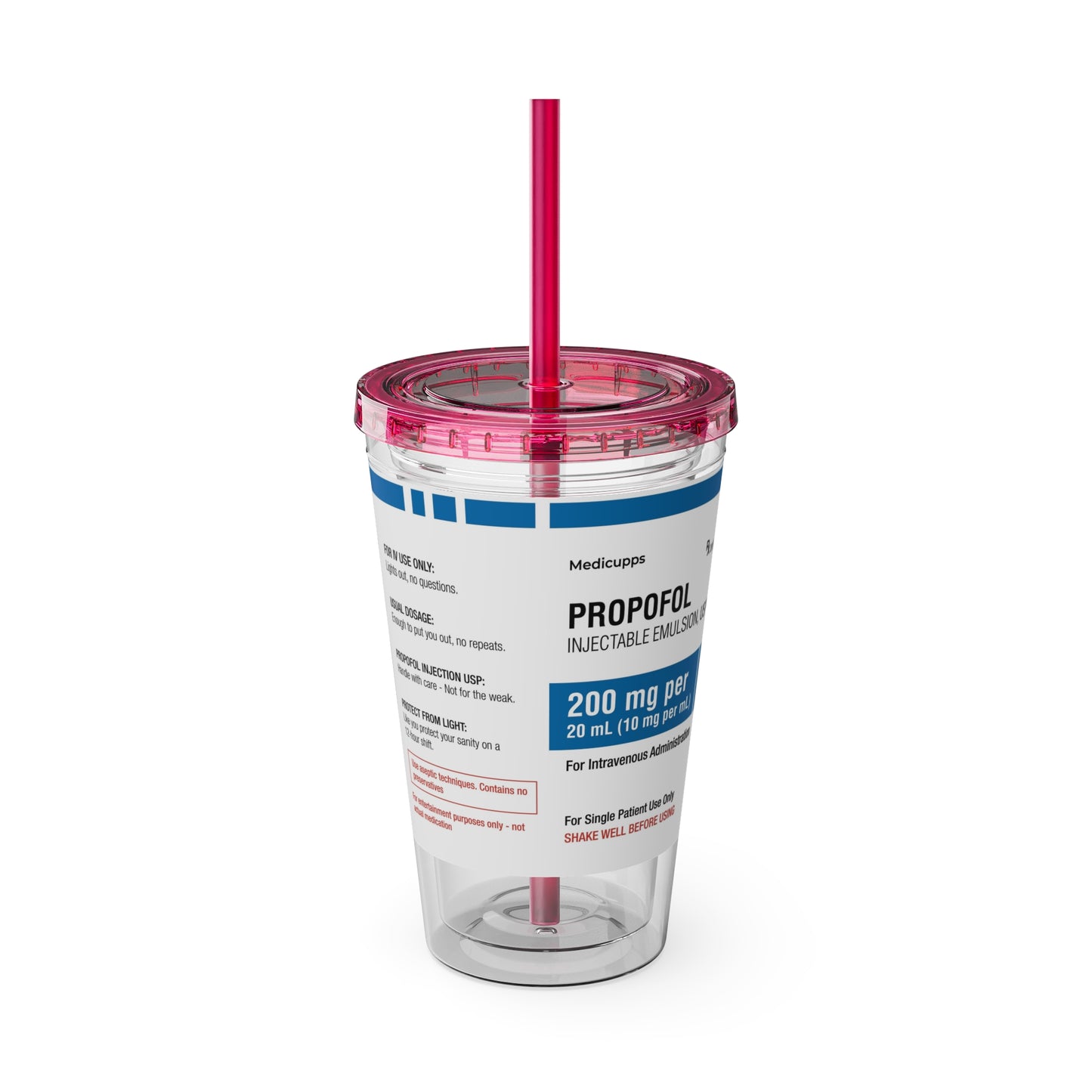 PROPOFOL Tumbler Cup with Straw, 16oz