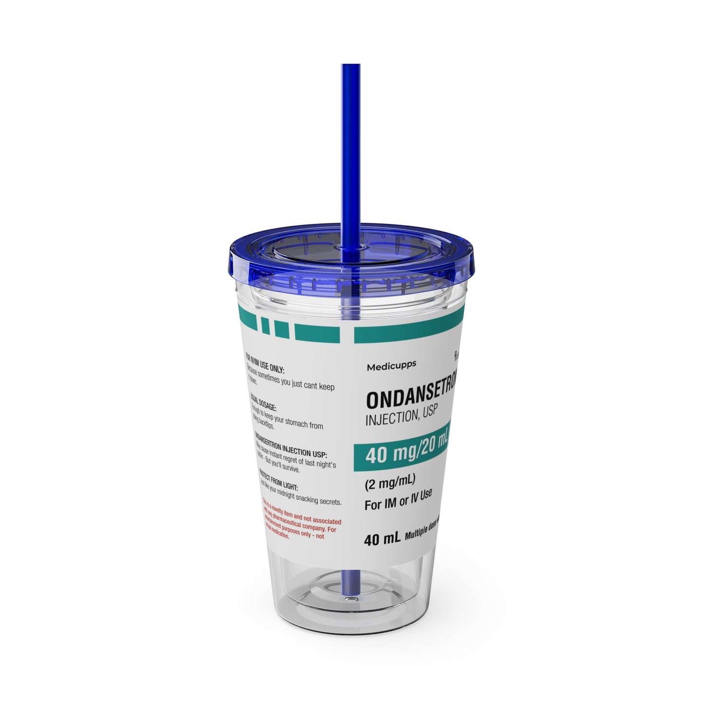 ONDANSETRON Tumbler Cup with Straw, 16oz