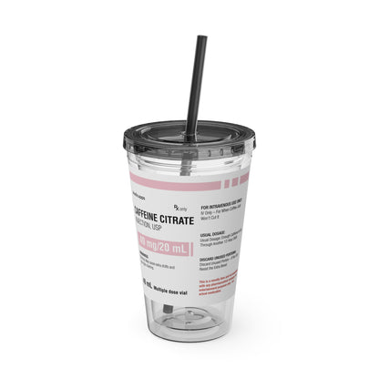 CAFFEINE CITRATETumbler Cup with Straw, 16oz