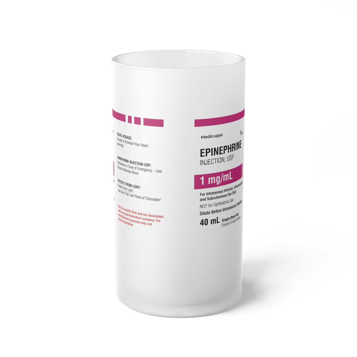 EPINEPHRINE Frosted Glass Beer Mug