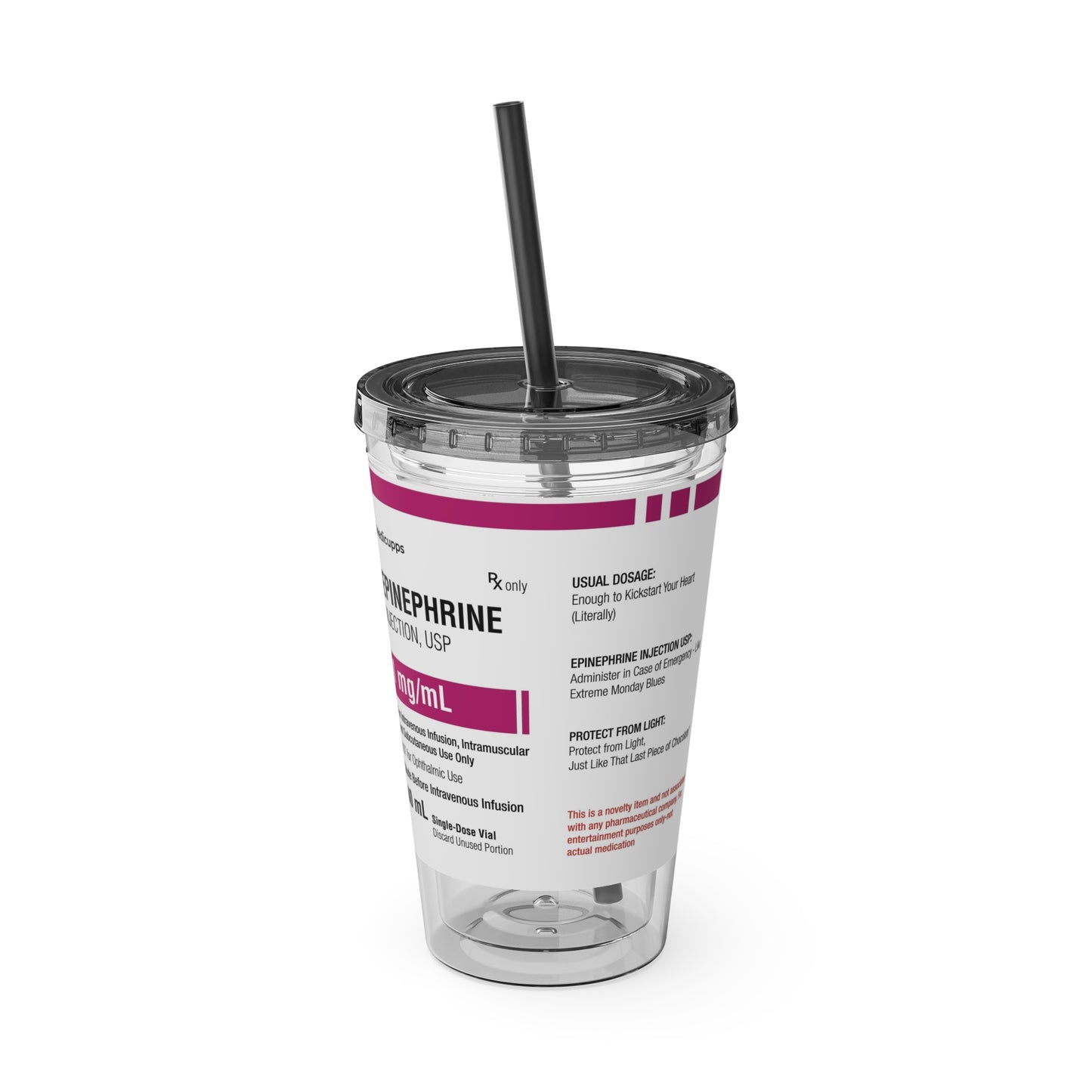 EPINEPHRINE Tumbler with Straw, 16oz