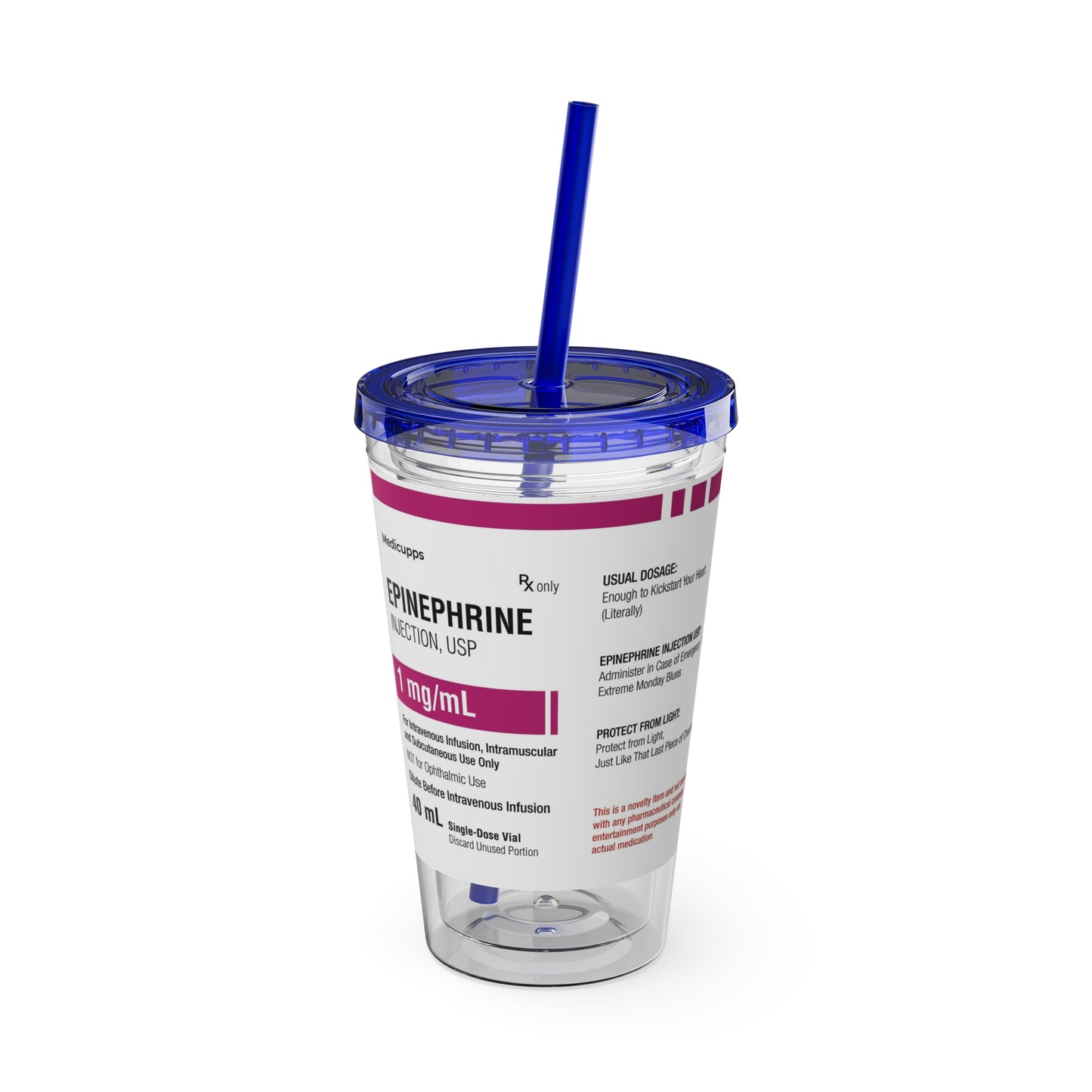 EPINEPHRINE Tumbler with Straw, 16oz