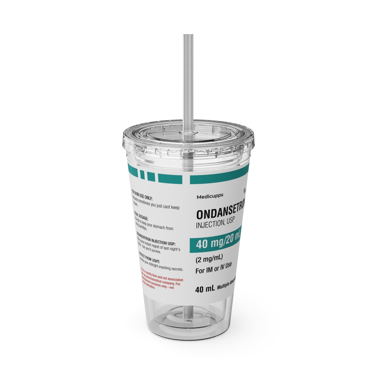 ONDANSETRON Tumbler Cup with Straw, 16oz