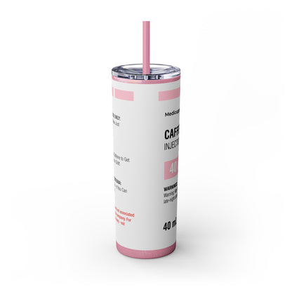 CAFFEINE CITRATE Skinny Tumbler with Straw, 20oz