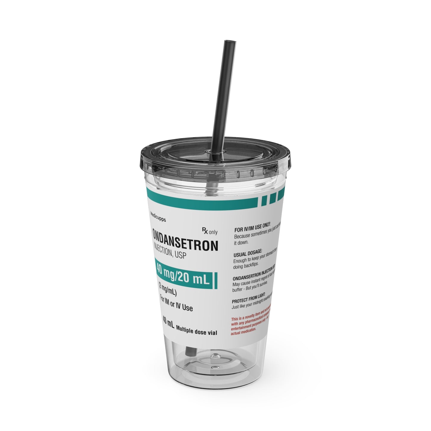 ONDANSETRON Tumbler Cup with Straw, 16oz