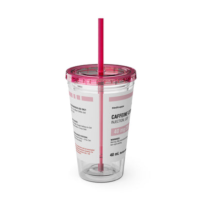 CAFFEINE CITRATETumbler Cup with Straw, 16oz