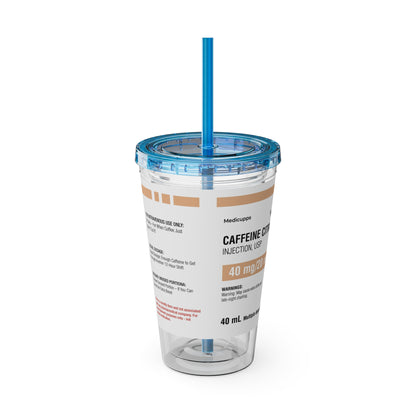 CAFFEINE CITRATETumbler Cup with Straw, 16oz