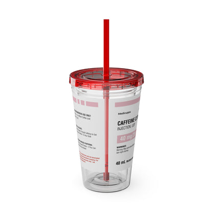 CAFFEINE CITRATETumbler Cup with Straw, 16oz