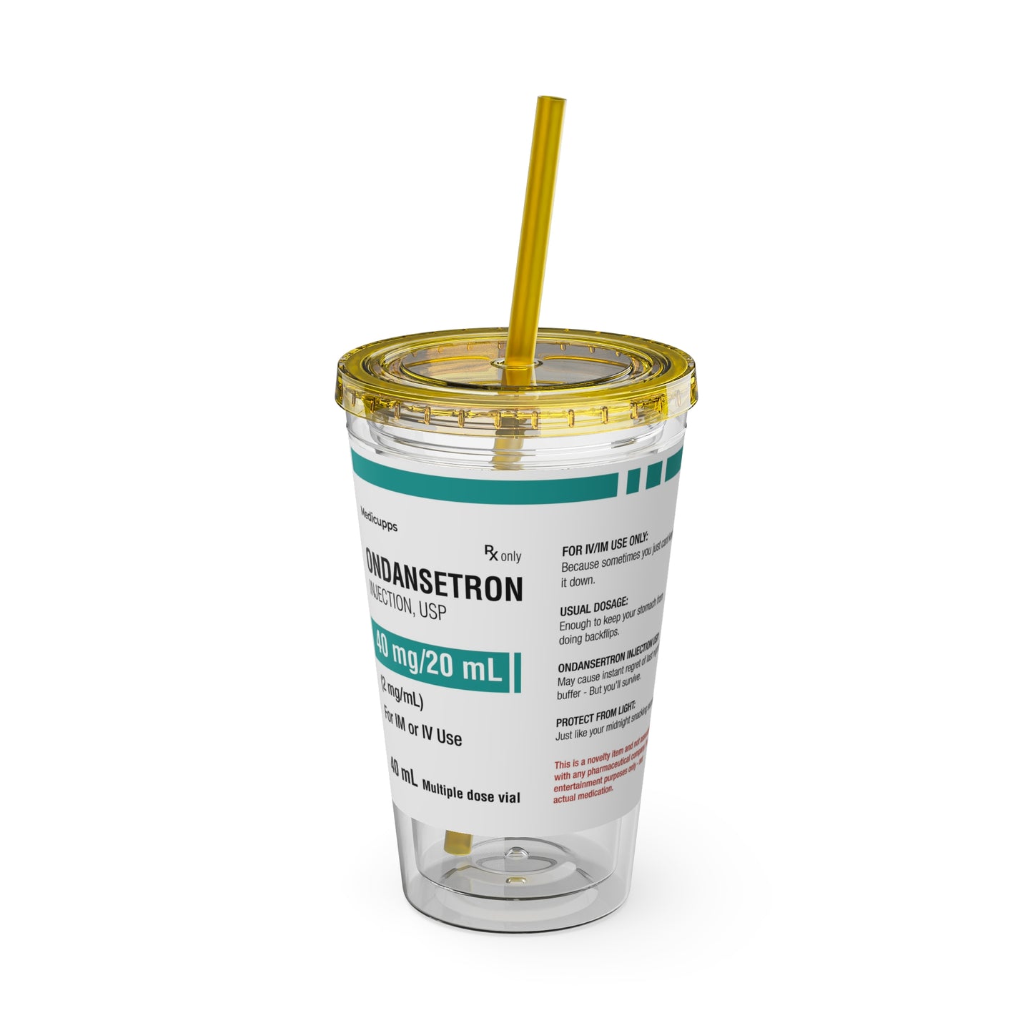 ONDANSETRON Tumbler Cup with Straw, 16oz