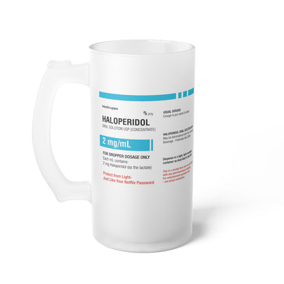 HALOPERIDOL Frosted Glass Beer Mug