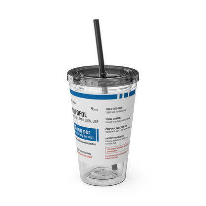 PROPOFOL Tumbler Cup with Straw, 16oz