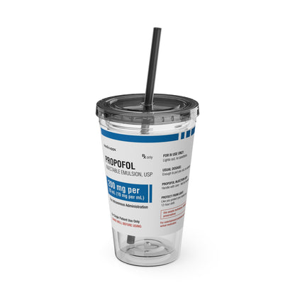 PROPOFOL Tumbler Cup with Straw, 16oz